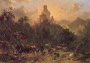 Johann Nepomuk Rauch Landscape with Ruins painting